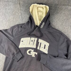 Georgia Tech Yellow Jackets Mens Hoodie Sweatshirt Size Medium Logo‎ Embroidered